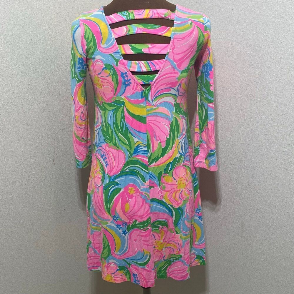 Lilly Pulitzer Ophelia Swing Dress XXS Elephant Monkey Lion Green Blue Pink - Picture 7 of 11